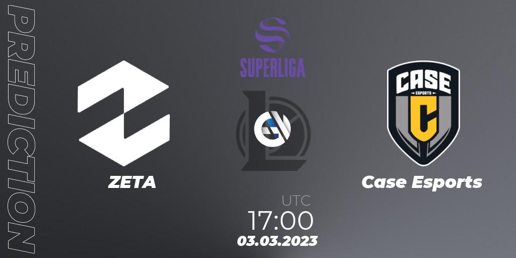 ZETA contre Case Esports : prédiction de match. 03.03.2023 at 17:00. LoL, LVP Superliga 2nd Division Spring 2023 - Group Stage