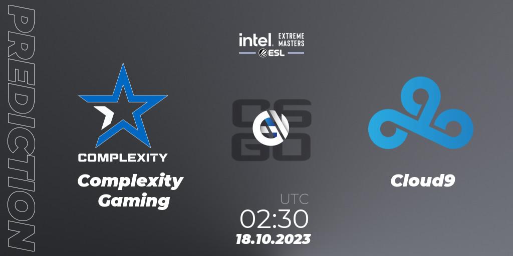 Complexity Gaming contre Cloud9 : prédiction de match. 18.10.2023 at 02:30. Counter-Strike (CS2), IEM Sydney 2023