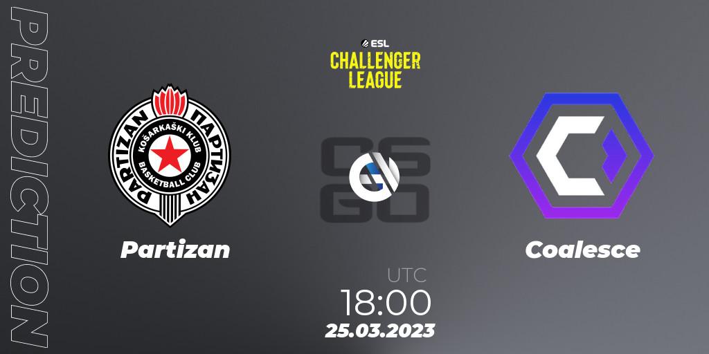 Partizan contre Coalesce : prédiction de match. 25.03.23. CS2 (CS:GO), ESL Challenger League Season 44 Relegation: Europe
