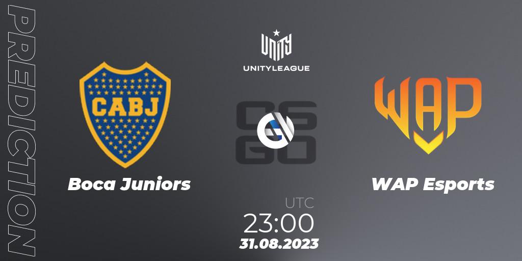 Boca Juniors contre WAP Esports : prédiction de match. 31.08.2023 at 23:00. Counter-Strike (CS2), LVP Unity League Argentina 2023