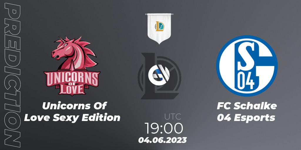 Unicorns Of Love Sexy Edition contre FC Schalke 04 Esports : prédiction de match. 04.06.23. LoL, Prime League Summer 2023 - Group Stage