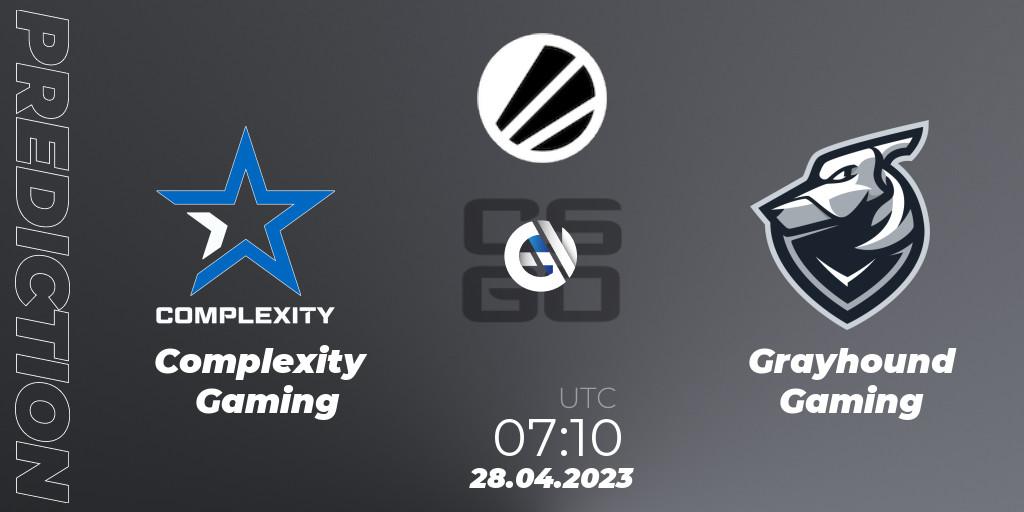 Complexity Gaming contre Grayhound Gaming : prédiction de match. 28.04.23. CS2 (CS:GO), ESL Challenger Melbourne 2023