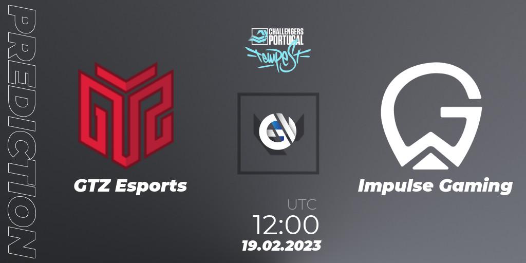 GTZ Esports contre Impulse Gaming : prédiction de match. 19.02.2023 at 12:00. VALORANT, VALORANT Challengers 2023 Portugal: Tempest Split 1