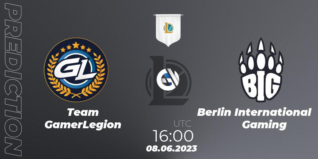 Team GamerLegion contre Berlin International Gaming : prédiction de match. 08.06.23. LoL, Prime League Summer 2023 - Group Stage