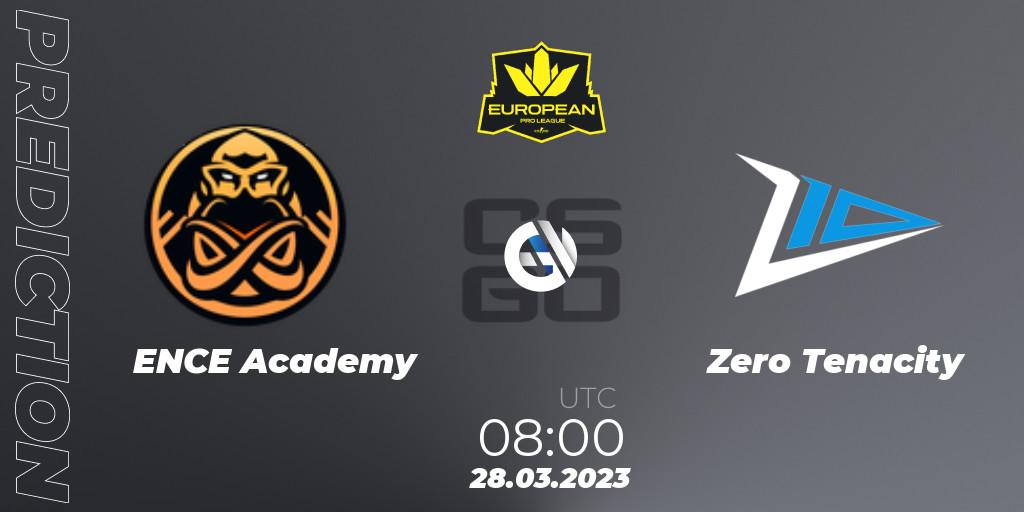 ENCE Academy contre Zero Tenacity : prédiction de match. 28.03.23. CS2 (CS:GO), European Pro League Season 7: Division 2