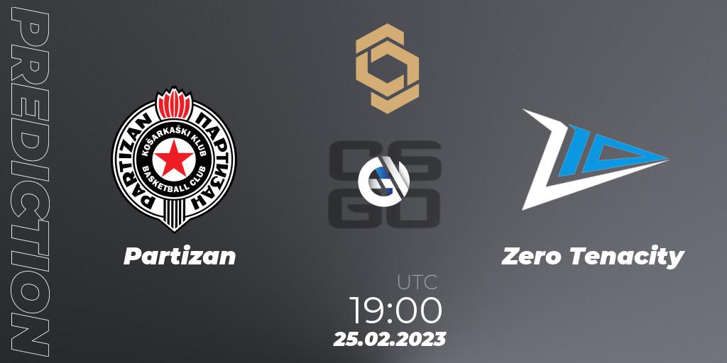 Partizan contre Zero Tenacity : prédiction de match. 25.02.2023 at 19:20. Counter-Strike (CS2), CCT South Europe Series #3