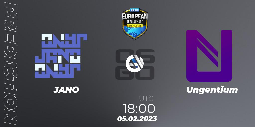 JANO contre Ungentium : prédiction de match. 05.02.23. CS2 (CS:GO), European Development Championship 7 Closed Qualifier
