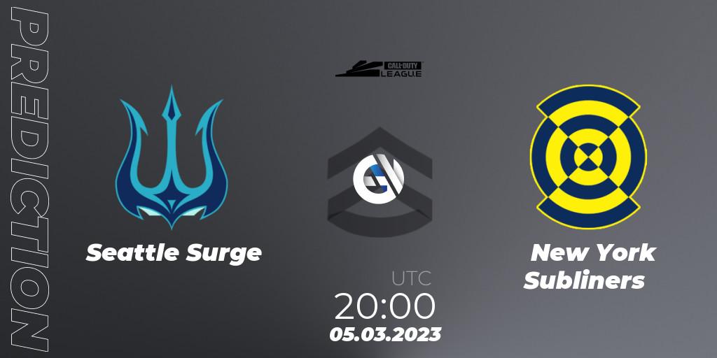 Seattle Surge contre New York Subliners : prédiction de match. 05.03.2023 at 20:00. Call of Duty, Call of Duty League 2023: Stage 3 Major Qualifiers
