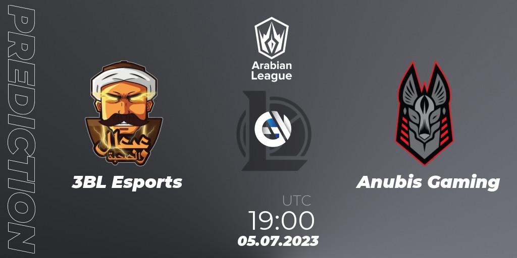 3BL Esports contre Anubis Gaming : prédiction de match. 05.07.23. LoL, Arabian League Summer 2023 - Group Stage