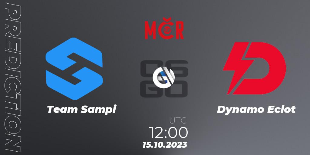 Team Sampi contre Dynamo Eclot : prédiction de match. 15.10.2023 at 12:00. Counter-Strike (CS2), Tipsport Cup Prague Fall 2023