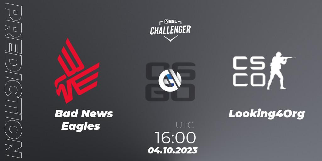 Bad News Eagles contre Looking4Org : prédiction de match. 04.10.23. CS2 (CS:GO), ESL Challenger at DreamHack Winter 2023: European Open Qualifier