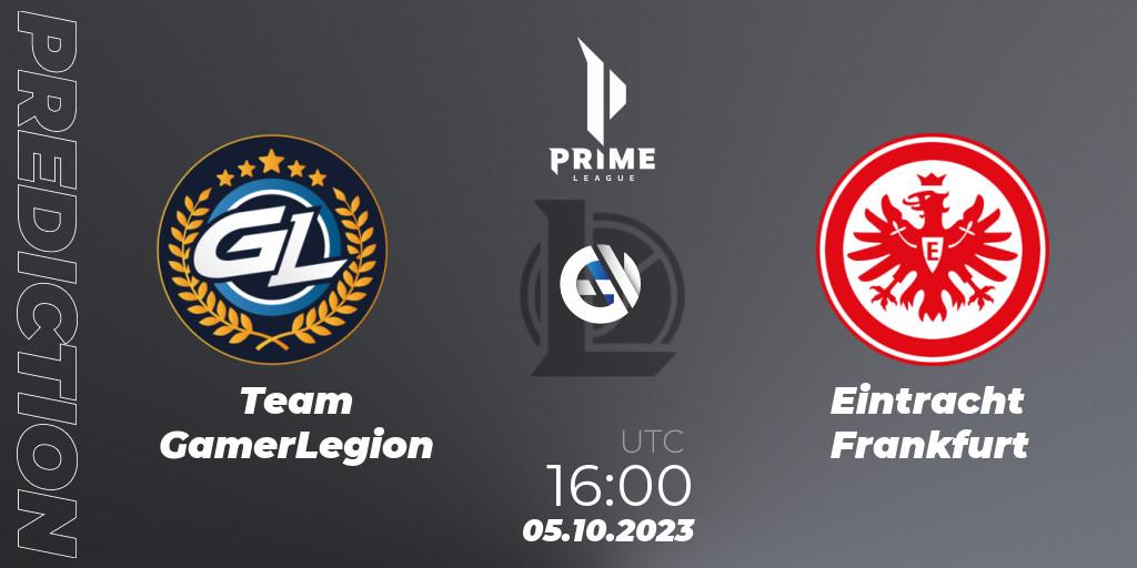 Team GamerLegion contre Eintracht Frankfurt : prédiction de match. 05.10.23. LoL, Prime League Pokal 2023