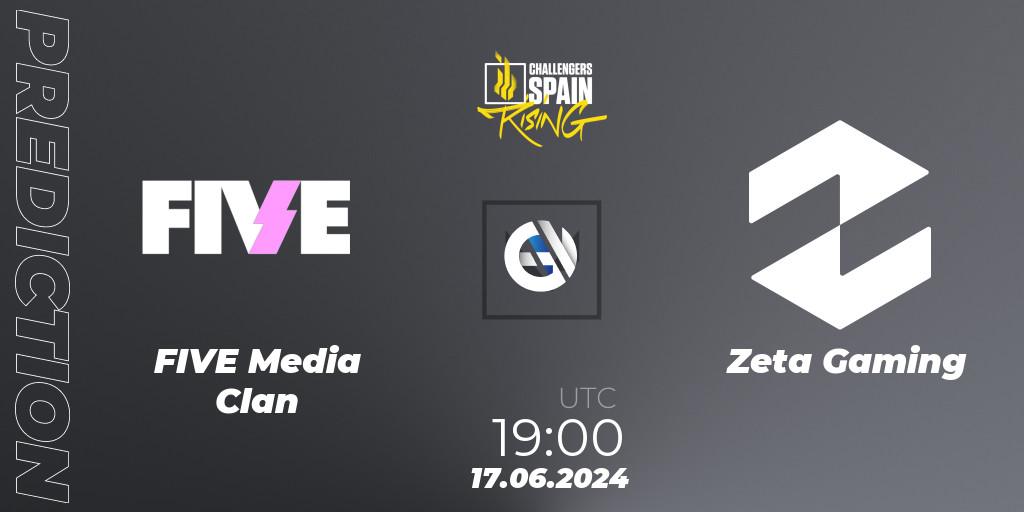 FIVE Media Clan contre Zeta Gaming : prédiction de match. 17.06.2024 at 19:00. VALORANT, VALORANT Challengers 2024 Spain: Rising Split 2