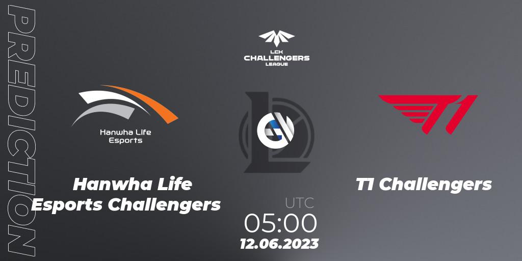 Hanwha Life Esports Challengers contre T1 Challengers : prédiction de match. 12.06.23. LoL, LCK Challengers League 2023 Summer - Group Stage