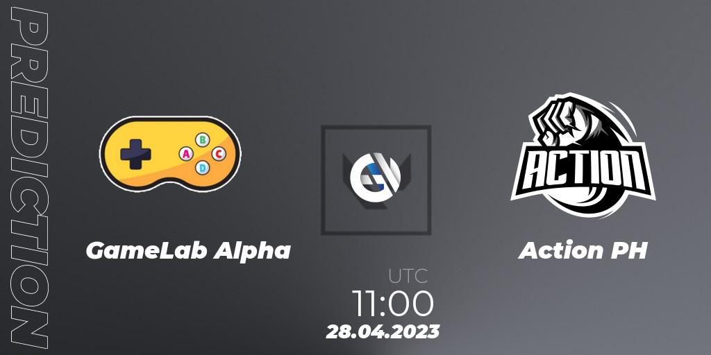 GameLab Alpha contre Action PH : prédiction de match. 28.04.23. VALORANT, VALORANT Challengers 2023: Philippines Split 2 - Group stage