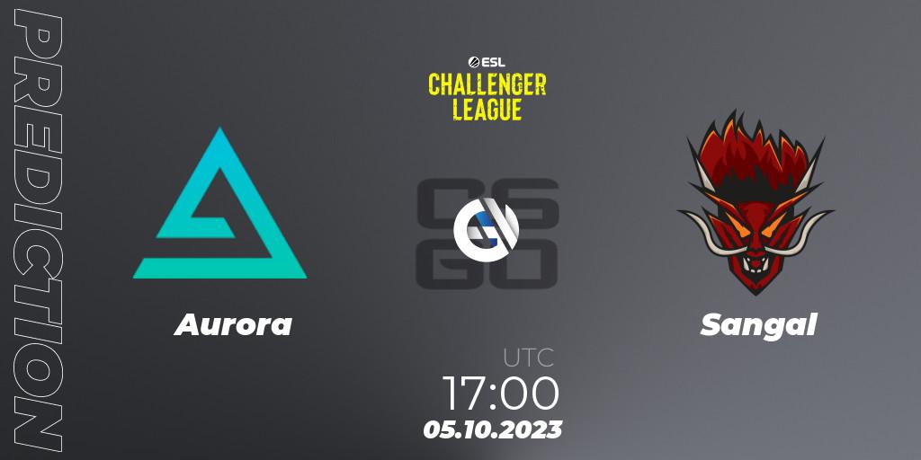 Aurora contre Sangal : prédiction de match. 06.10.2023 at 17:00. Counter-Strike (CS2), ESL Challenger League Season 46: Europe