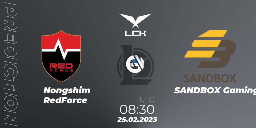 Nongshim RedForce contre SANDBOX Gaming : prédiction de match. 25.02.23. LoL, LCK Spring 2023 - Group Stage