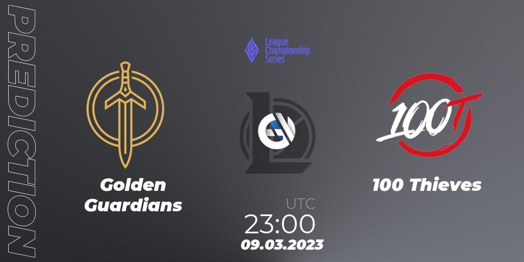 Golden Guardians contre 100 Thieves : prédiction de match. 18.02.2023 at 02:00. LoL, LCS Spring 2023 - Group Stage