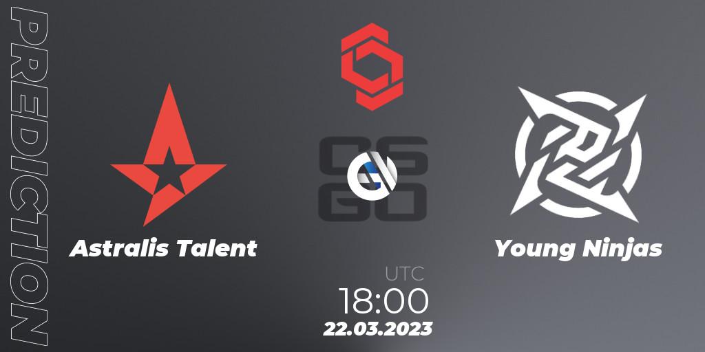 Astralis Talent contre Young Ninjas : prédiction de match. 22.03.23. CS2 (CS:GO), CCT Central Europe Series #5