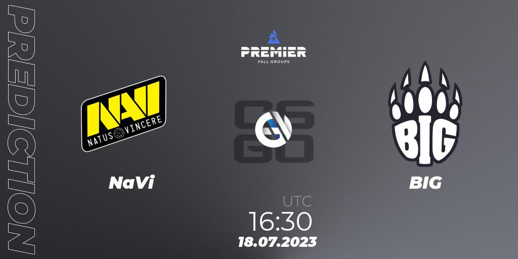 NaVi contre BIG : prédiction de match. 18.07.2023 at 17:10. Counter-Strike (CS2), BLAST Premier Fall Groups 2023