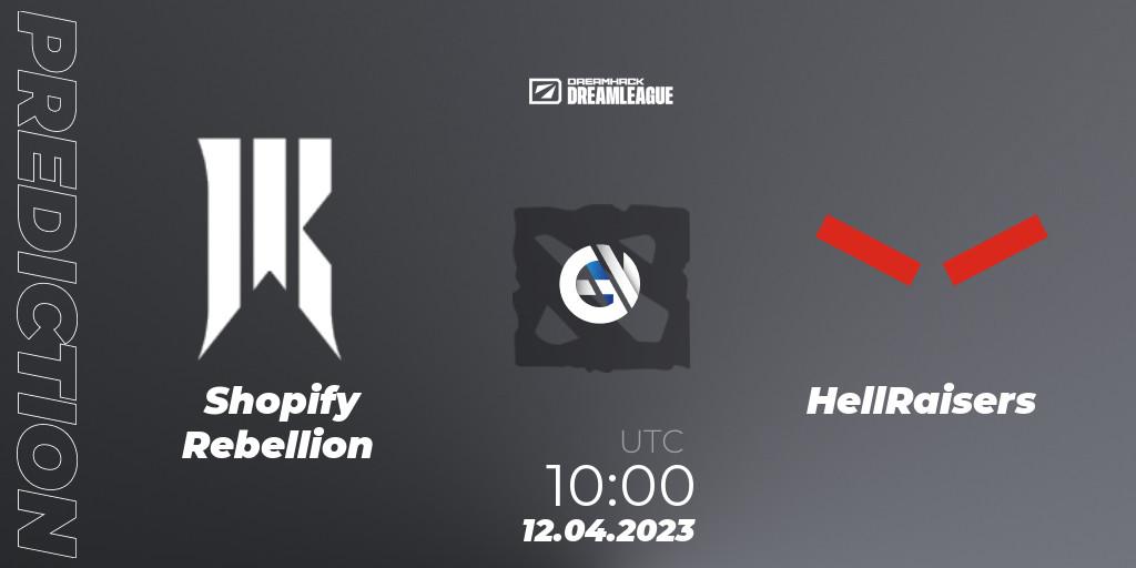 Shopify Rebellion contre ex-HellRaisers : prédiction de match. 12.04.2023 at 10:10. Dota 2, DreamLeague Season 19 - Group Stage 1