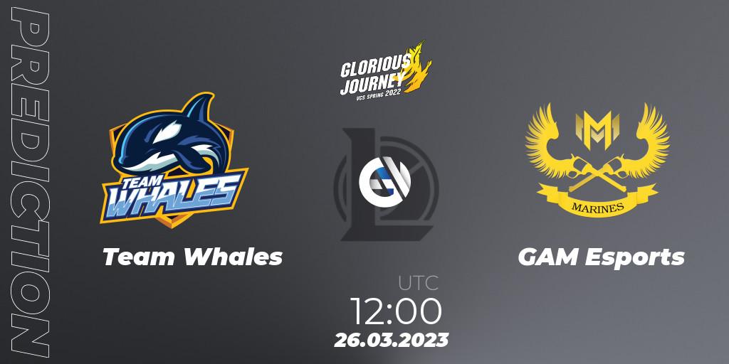 Team Whales contre GAM Esports : prédiction de match. 26.03.23. LoL, VCS Spring 2023 - Group Stage
