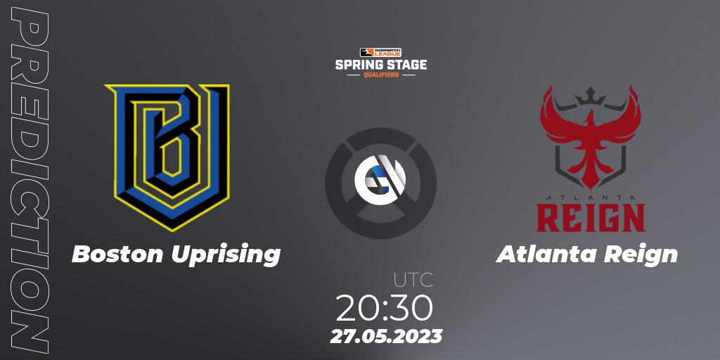 Boston Uprising contre Atlanta Reign : prédiction de match. 27.05.2023 at 20:45. Overwatch, OWL Stage Qualifiers Spring 2023 West