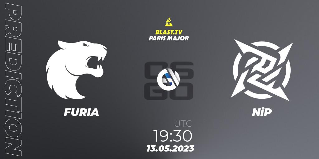 FURIA contre NiP : prédiction de match. 13.05.2023 at 18:05. Counter-Strike (CS2), BLAST Paris Major 2023