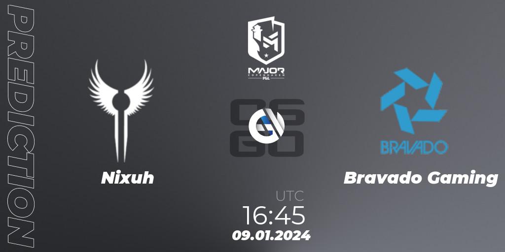 Nixuh contre Bravado Gaming : prédiction de match. 09.01.24. CS2 (CS:GO), PGL CS2 Major Copenhagen 2024 South Africa RMR Open Qualifier