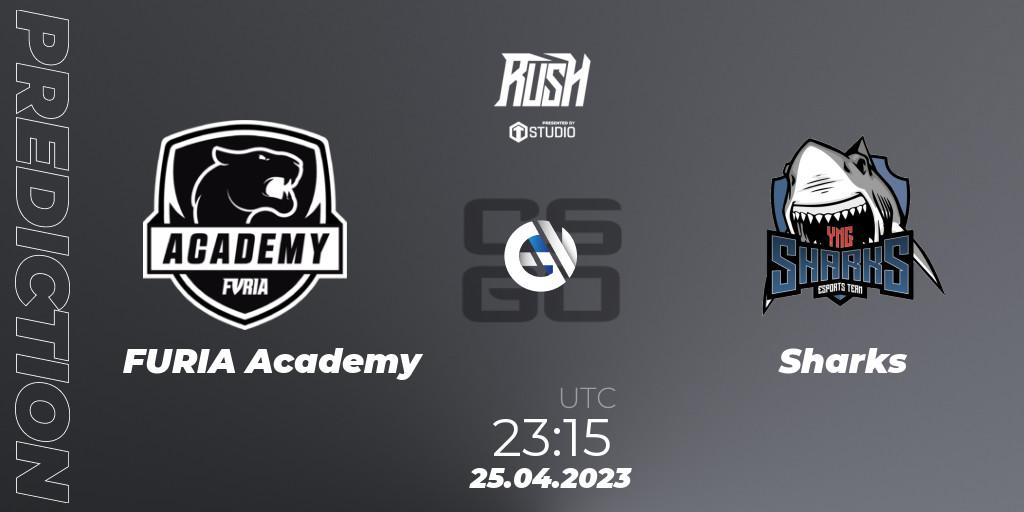 FURIA Academy contre Sharks : prédiction de match. 25.04.2023 at 23:15. Counter-Strike (CS2), TG Rush Autumn 2023