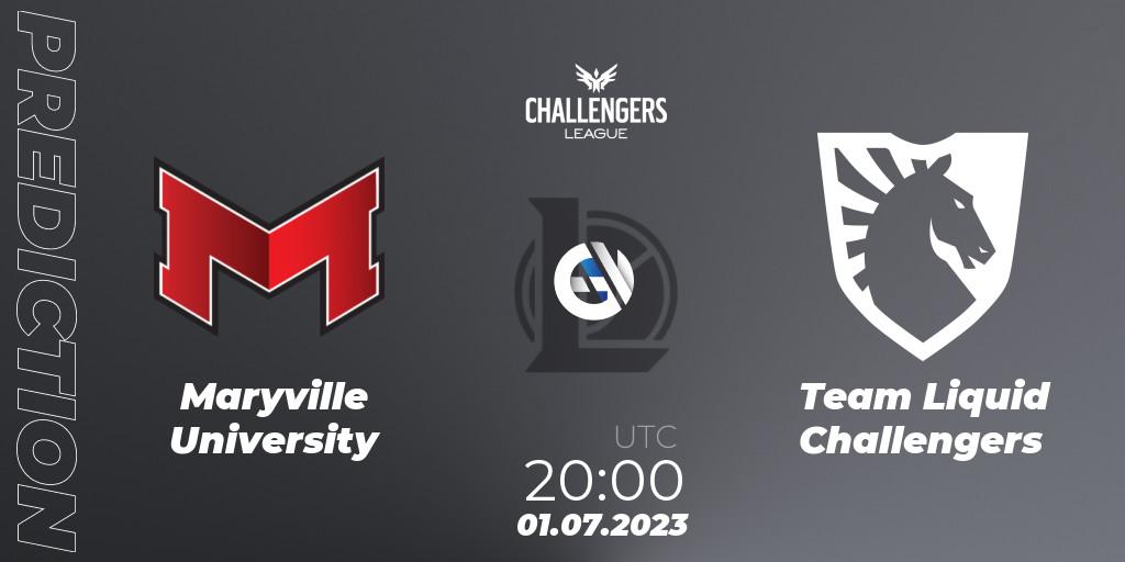 Maryville University contre Team Liquid Challengers : prédiction de match. 01.07.2023 at 20:00. LoL, North American Challengers League 2023 Summer - Group Stage