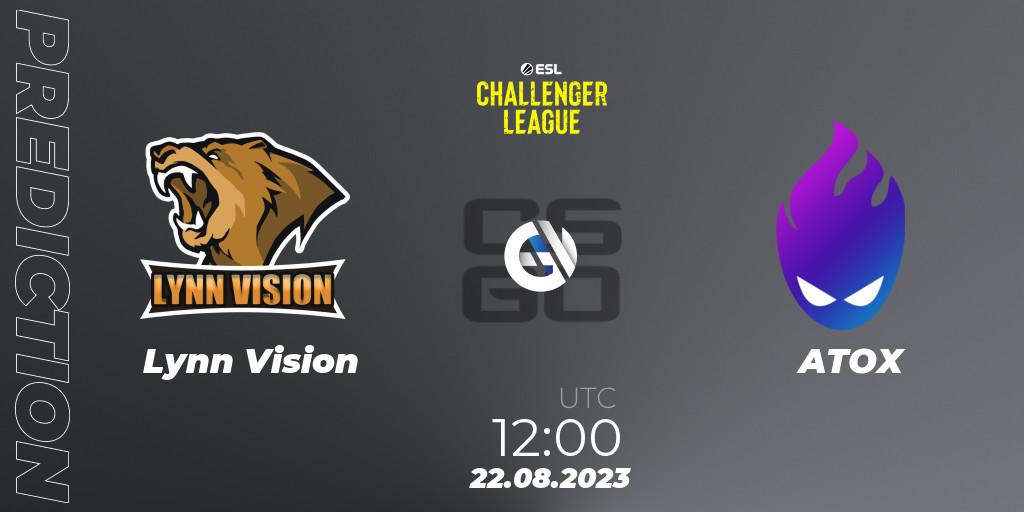 Lynn Vision contre ATOX : prédiction de match. 22.08.2023 at 12:00. Counter-Strike (CS2), ESL Challenger League Season 46: Asia-Pacific