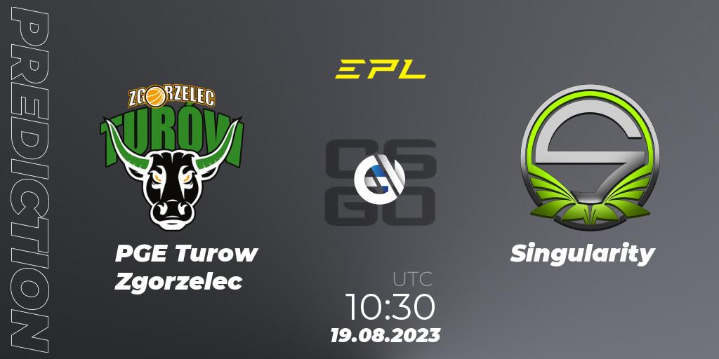 PGE Turow Zgorzelec contre Singularity : prédiction de match. 19.08.2023 at 11:40. Counter-Strike (CS2), European Pro League Season 10: Division 2