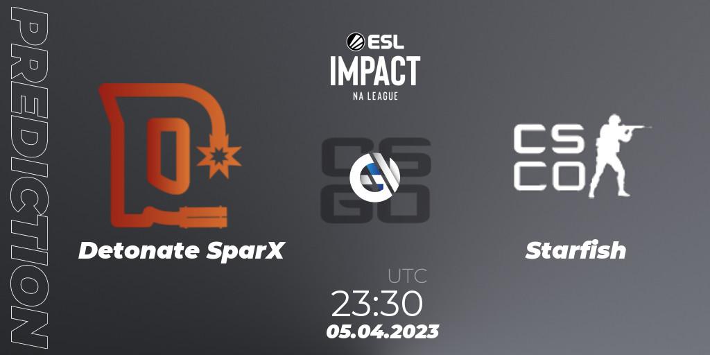 Detonate SparX contre Starfish : prédiction de match. 05.04.23. CS2 (CS:GO), ESL Impact League Season 3: North American Division