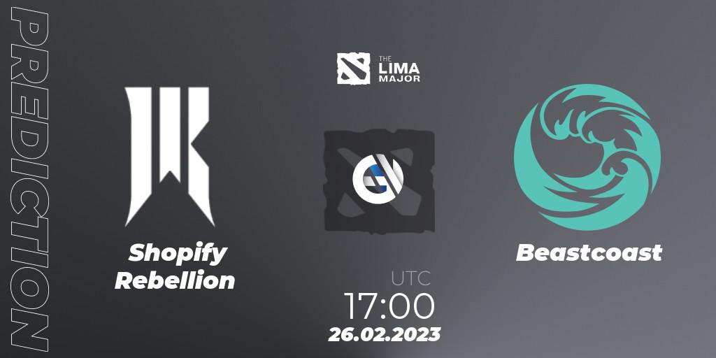 Shopify Rebellion contre Beastcoast : prédiction de match. 26.02.23. Dota 2, The Lima Major 2023