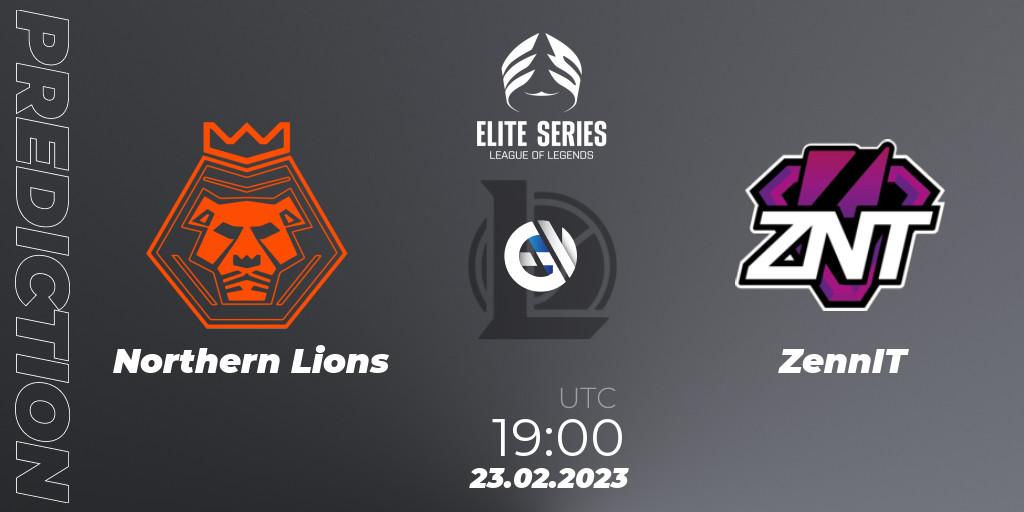 Northern Lions contre ZennIT : prédiction de match. 23.02.2023 at 19:00. LoL, Elite Series Spring 2023 - Group Stage
