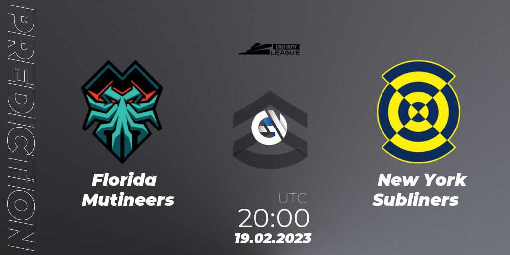 Florida Mutineers contre New York Subliners : prédiction de match. 19.02.2023 at 20:00. Call of Duty, Call of Duty League 2023: Stage 3 Major Qualifiers