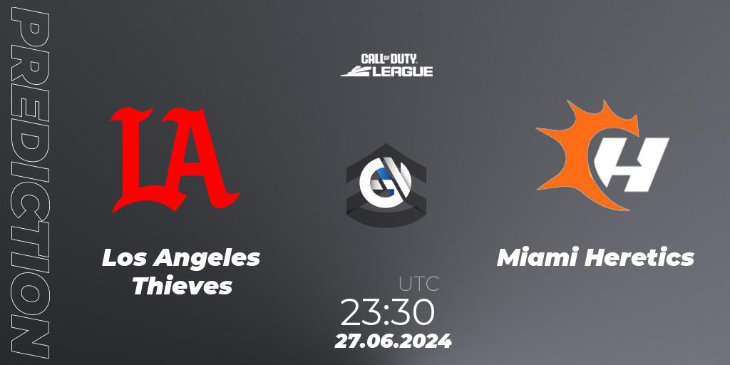 Los Angeles Thieves contre Miami Heretics : prédiction de match. 27.06.2024 at 23:30. Call of Duty, Call of Duty League 2024: Stage 4 Major