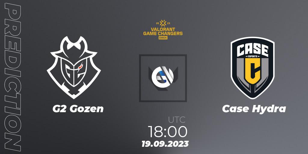 G2 Gozen contre Case Hydra : prédiction de match. 19.09.2023 at 18:00. VALORANT, VCT 2023: Game Changers EMEA Stage 3 - Group Stage