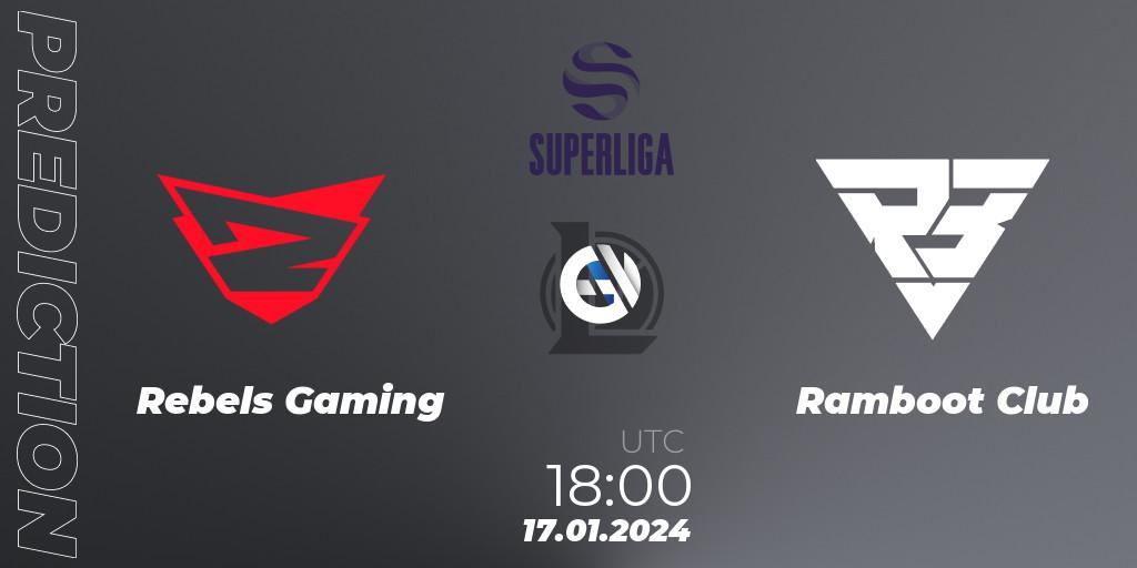 Rebels Gaming contre Ramboot Club : prédiction de match. 17.01.2024 at 18:00. LoL, Superliga Spring 2024 - Group Stage
