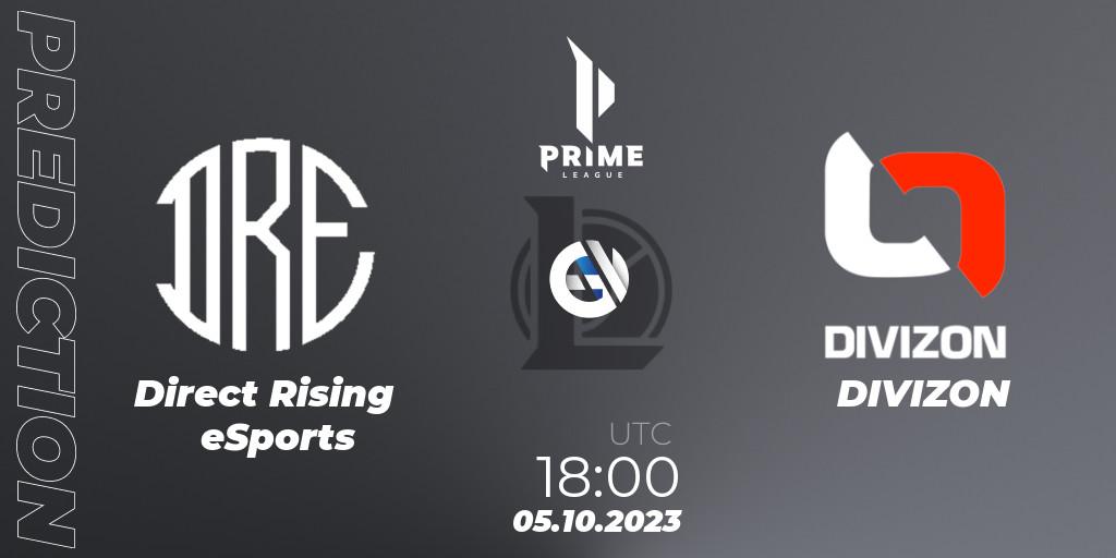 Direct Rising eSports contre DIVIZON : prédiction de match. 05.10.2023 at 18:00. LoL, Prime League Pokal 2023