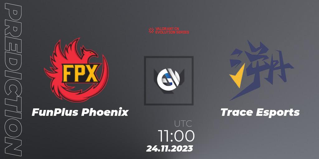 FunPlus Phoenix contre Trace Esports : prédiction de match. 24.11.23. VALORANT, VALORANT China Evolution Series Act 3: Heritability
