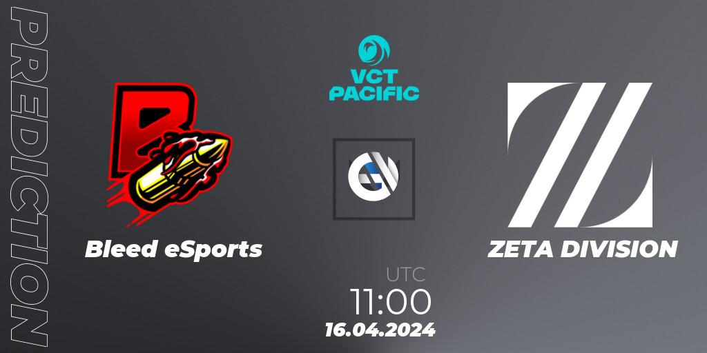 Bleed eSports contre ZETA DIVISION : prédiction de match. 16.04.24. VALORANT, VALORANT Champions Tour 2024: Pacific League - Stage 1 - Group Stage