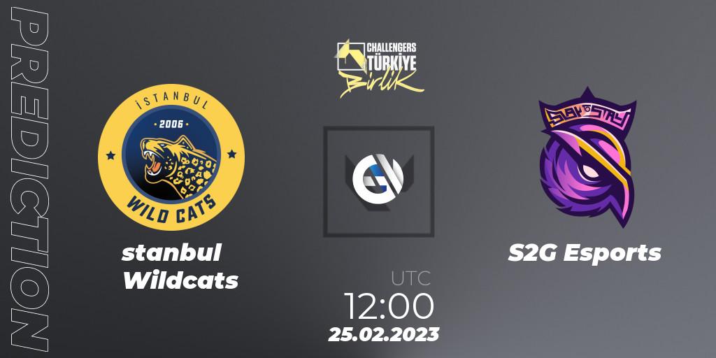 İstanbul Wildcats contre S2G Esports : prédiction de match. 25.02.2023 at 11:30. VALORANT, VALORANT Challengers 2023 Turkey: Birlik Split 1