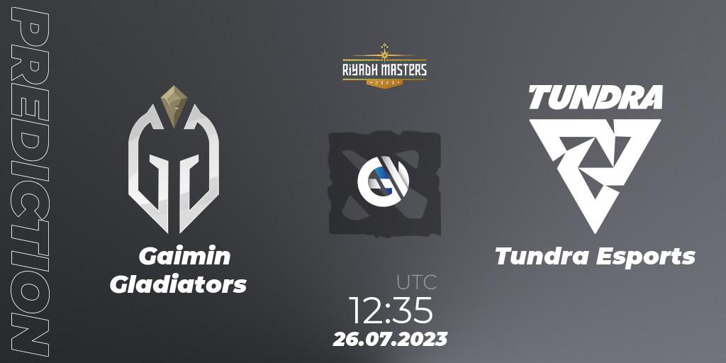 Gaimin Gladiators contre Tundra Esports : prédiction de match. 26.07.2023 at 12:54. Dota 2, Riyadh Masters 2023