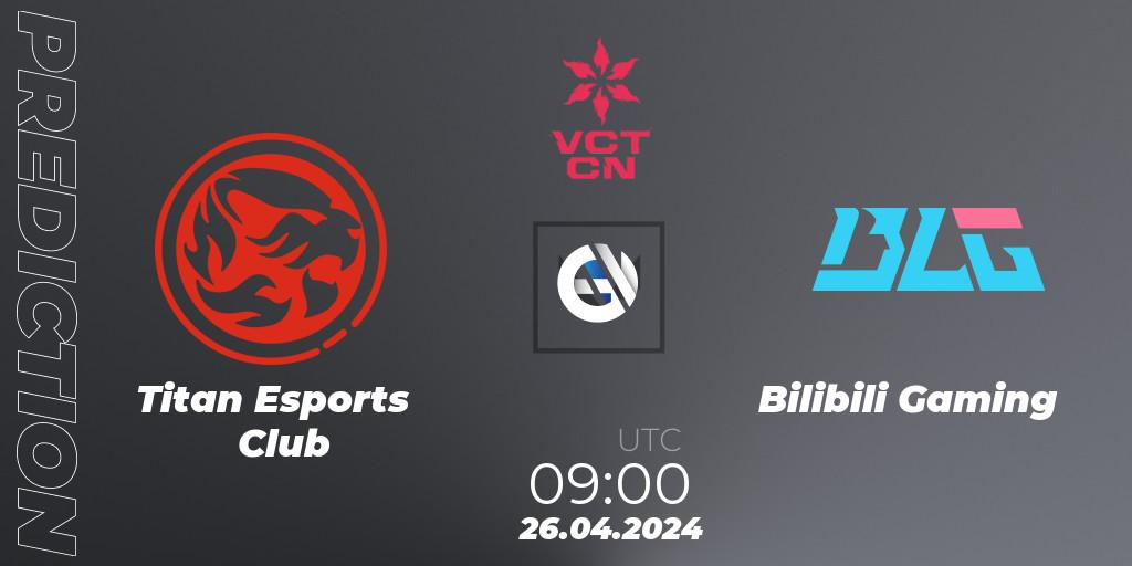 Titan Esports Club contre Bilibili Gaming : prédiction de match. 26.04.2024 at 09:10. VALORANT, VALORANT Champions Tour China 2024: Stage 1 - Group Stage