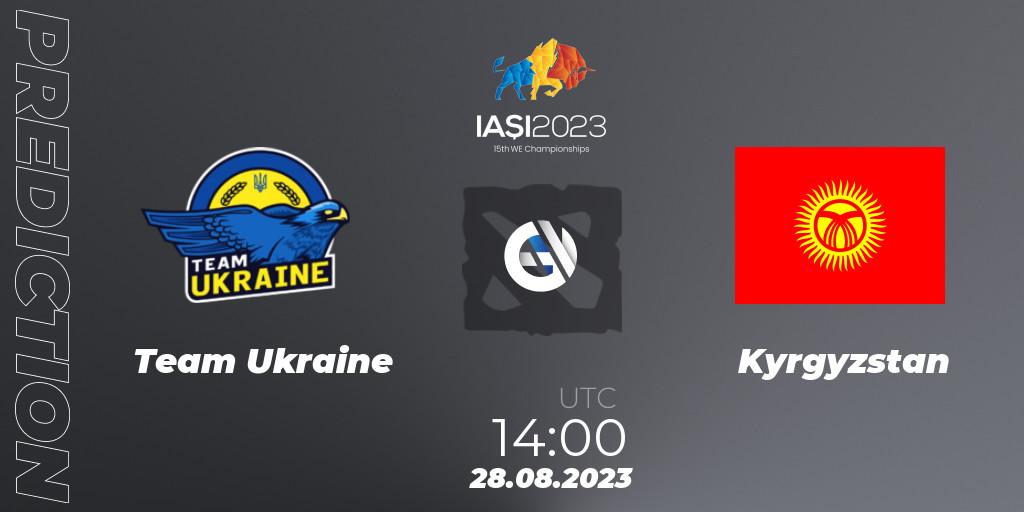 Team Ukraine contre Kyrgyzstan : prédiction de match. 28.08.2023 at 16:00. Dota 2, IESF World Championship 2023