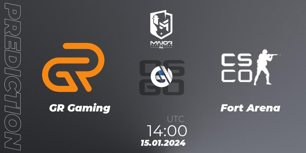 GR Gaming contre Fort Arena : prédiction de match. 15.01.2024 at 14:00. Counter-Strike (CS2), PGL CS2 Major Copenhagen 2024 East Asia RMR Open Qualifier