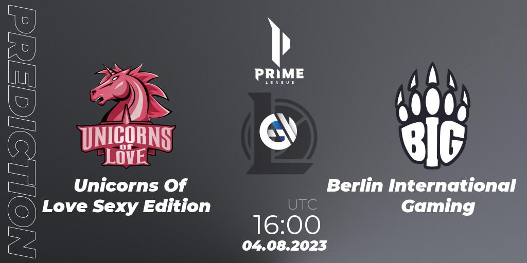 Unicorns Of Love Sexy Edition contre Berlin International Gaming : prédiction de match. 04.08.23. LoL, Prime League Summer 2023 - Playoffs