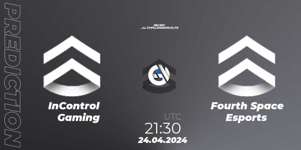 InControl Gaming contre Fourth Space Esports : prédiction de match. 24.04.2024 at 22:00. Call of Duty, Call of Duty Challengers 2024 - Elite 2: NA